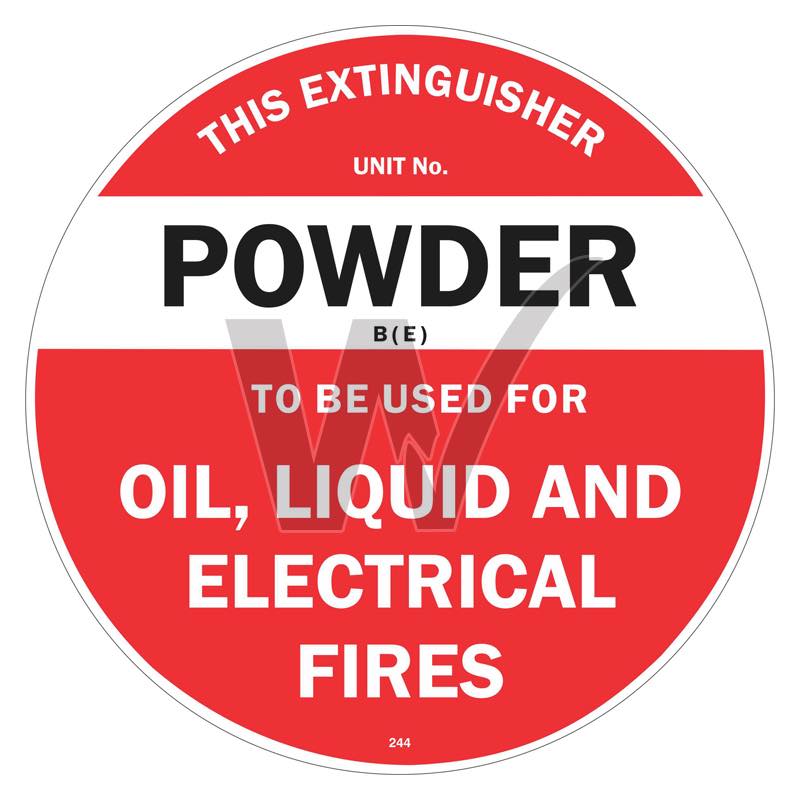 Fire Extinguisher Disc - Powder (Oil, Liquid)