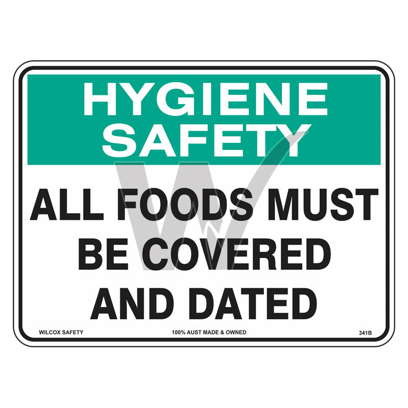 Hygiene Sign - All Foods Must Be Covered And Dated
