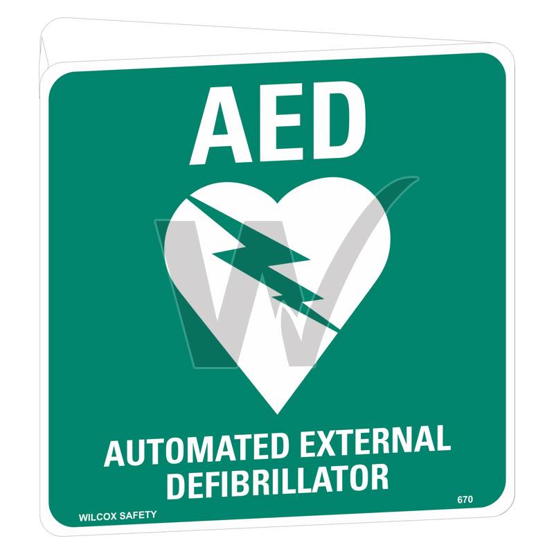 Emergency Sign - AED Automated External Defibrillator