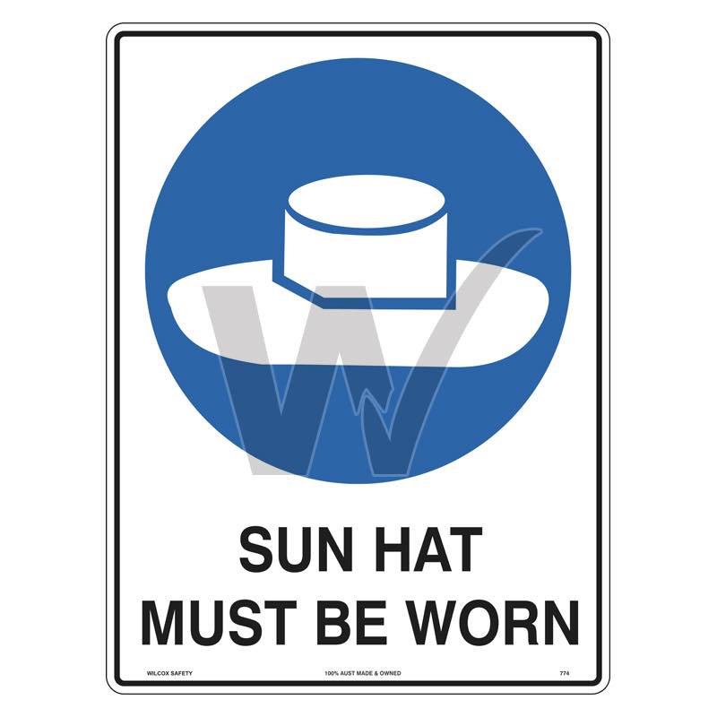 Sun Safety Sign - Sun Hat Must Be Worn