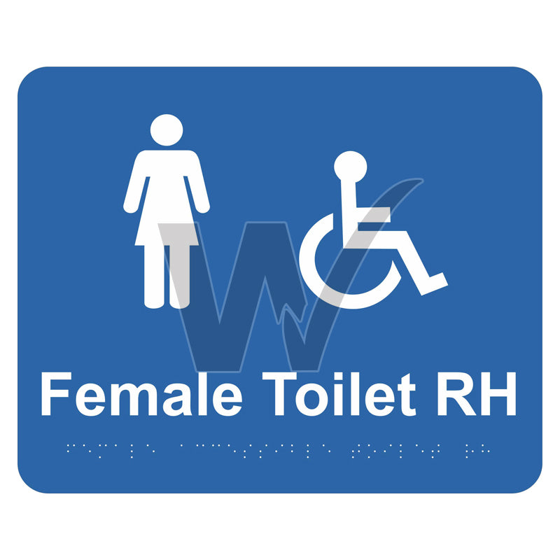 Braille Sign - Female Accessible Toilet RH