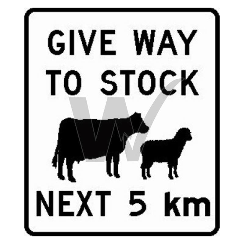 Traffic Sign - Give Way to Stock Next 5 KM (Victoria Only)