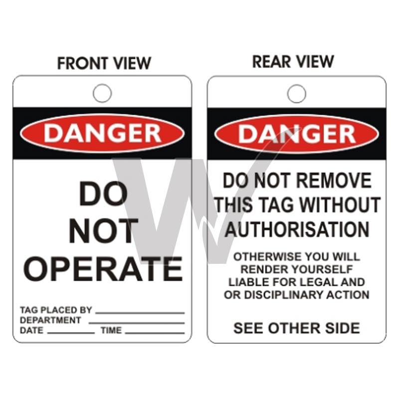 Danger Tags - Do Not Operate