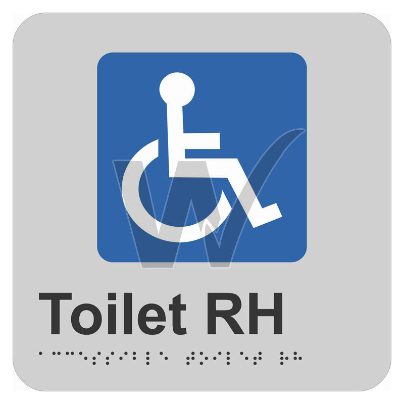 Braille Sign - Accessible Toilet RH