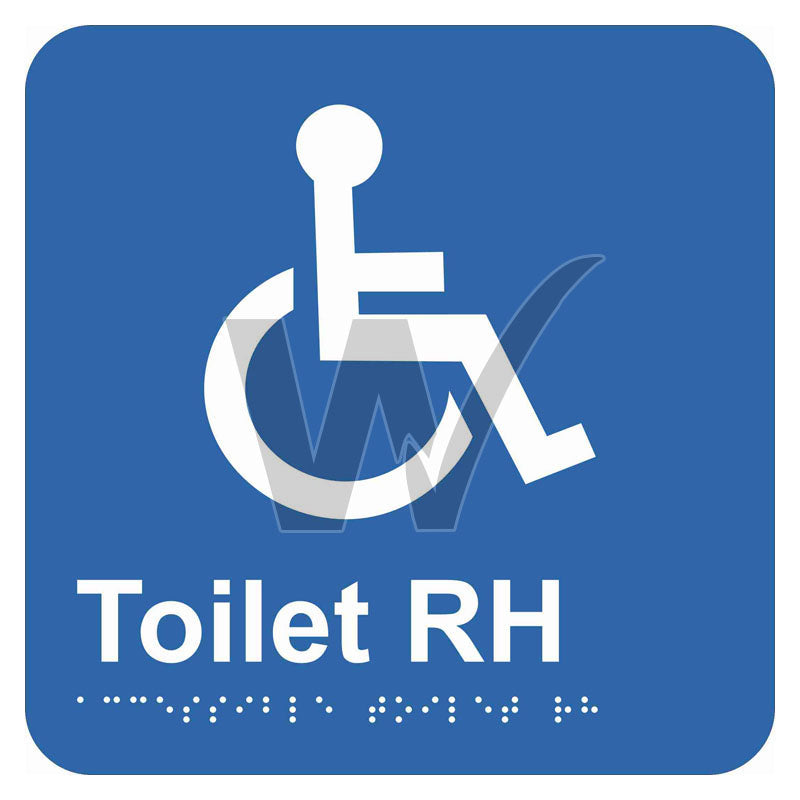 Braille Sign - Accessible Toilet RH