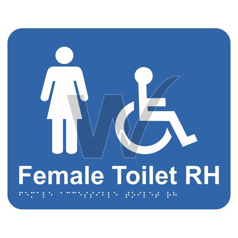 Braille Sign - Female Accessible Toilet RH