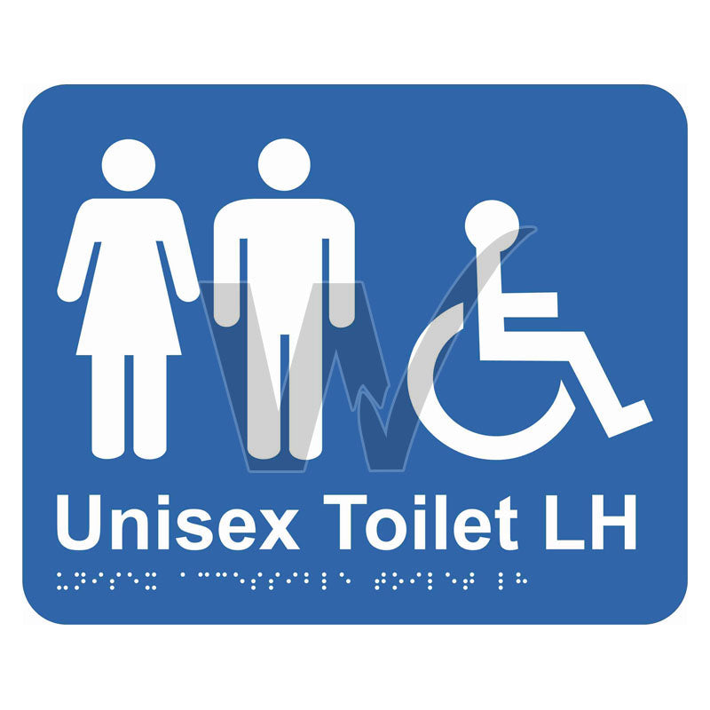 Braille Sign - Unisex Accessible Toilet LH