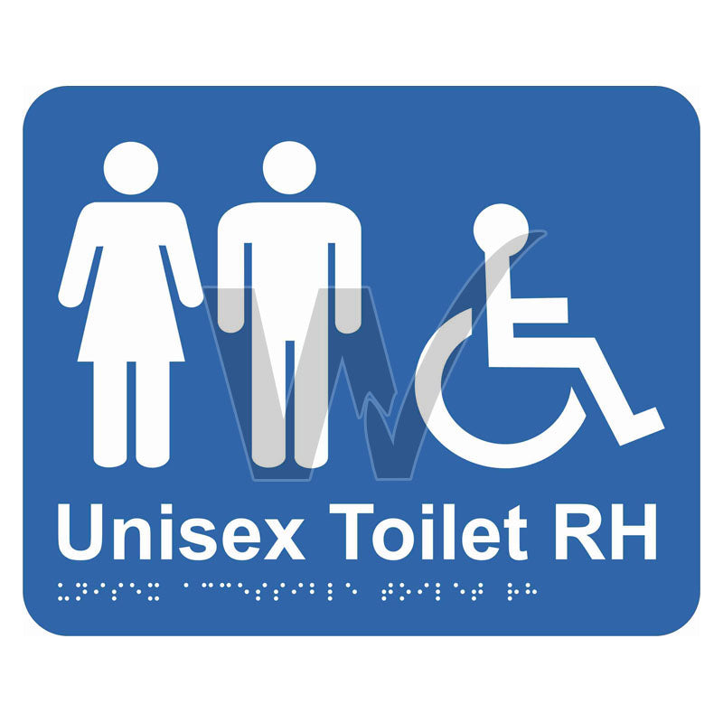 Braille Sign - Unisex Accessible Toilet RH