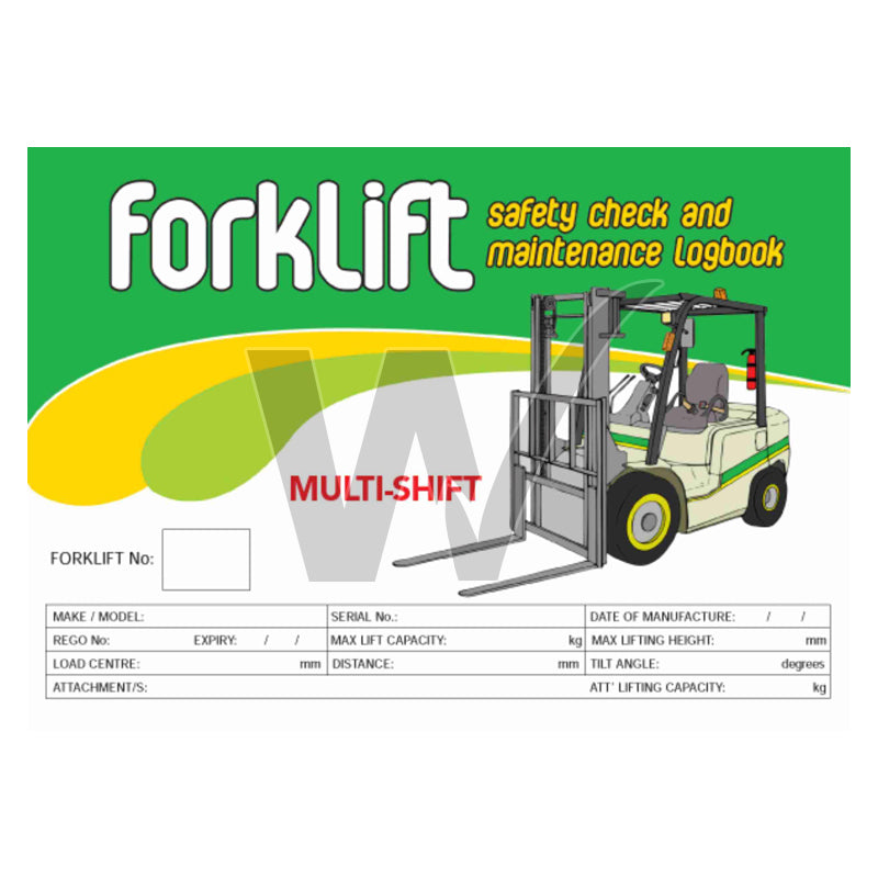 Forklift Safety Check & Maintenance Log Book