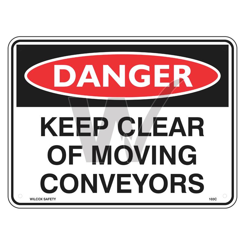 Danger Sign - Keep Clear Of Moving Conveyors
