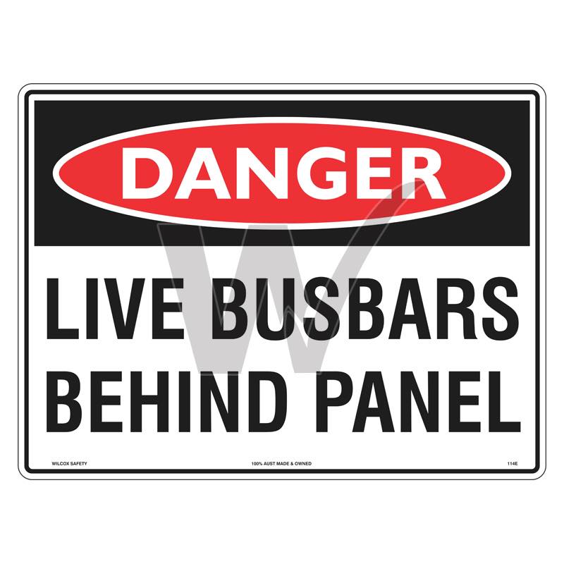 Danger Sign - Live Busbars Behind Panel