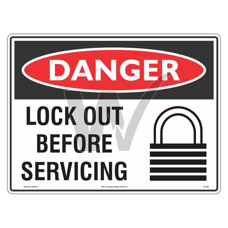 Danger Sign - Lock Out Before Servicing