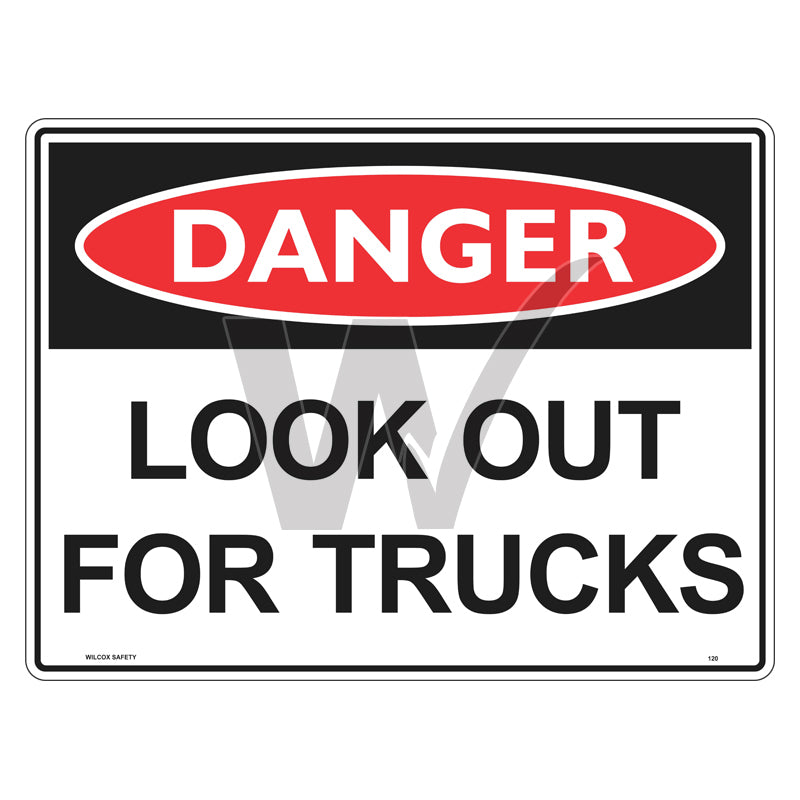 Danger Sign - Look Out For Trucks