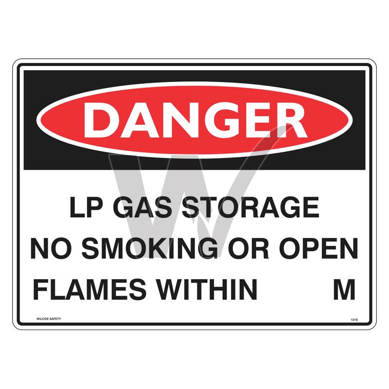 Danger Sign - LP Gas Storage No Smoking Within __ M