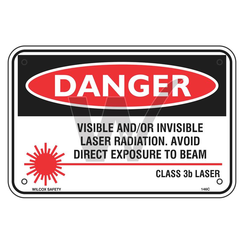 Danger Sign - Visible / Invisible Laser Radiation Avoid Direct Exposure