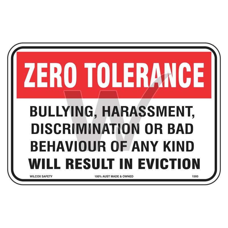 Bullying Will Result In Eviction Sign