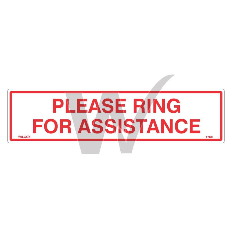 Please Ring For Assistance Sign