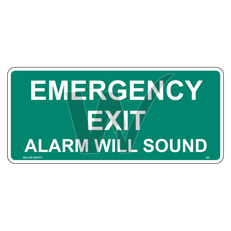 Emergency Exit Sign - Alarm Will Sound