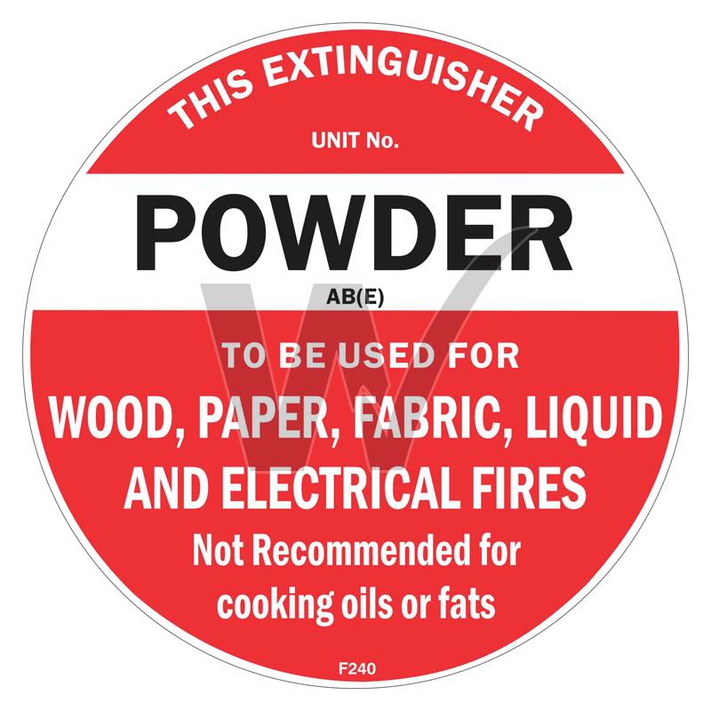Fire Extinguisher Disc - Powder (Wood, Paper)