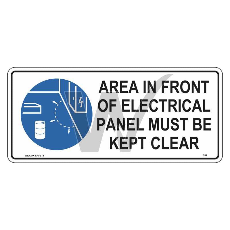 Mandatory Sign - Area In Front Of Electrical Panel Must Be Kept Clear