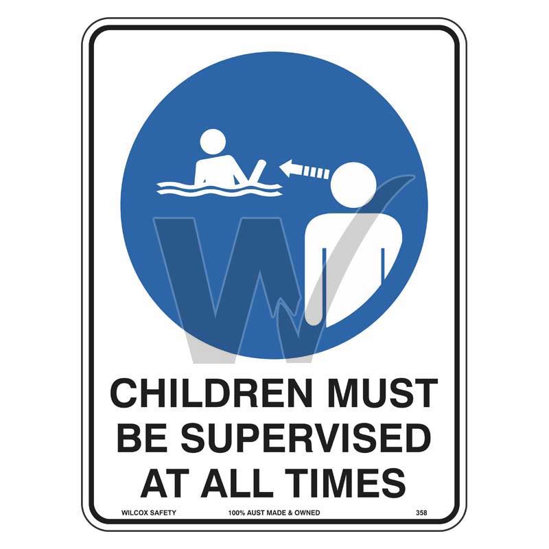 Mandatory Sign - Children Must Be Supervised At All Times