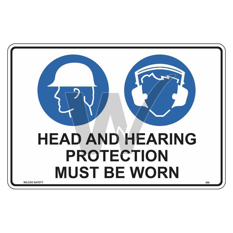 Mandatory Sign - Head And Hearing Protection Must Be Worn