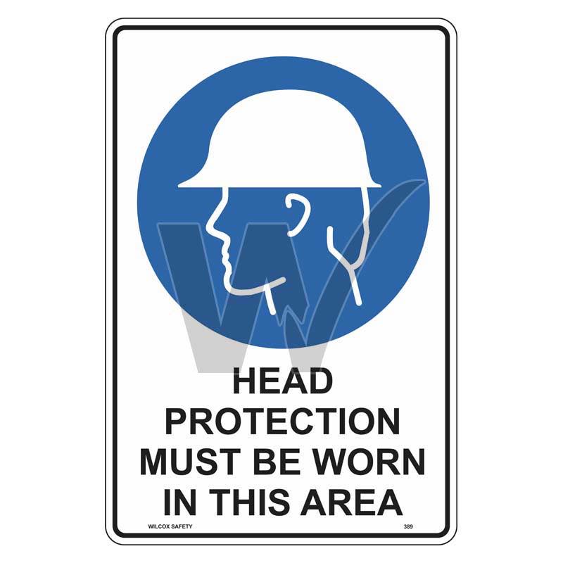 Mandatory Sign - Head Protection Must Be Worn In This Area
