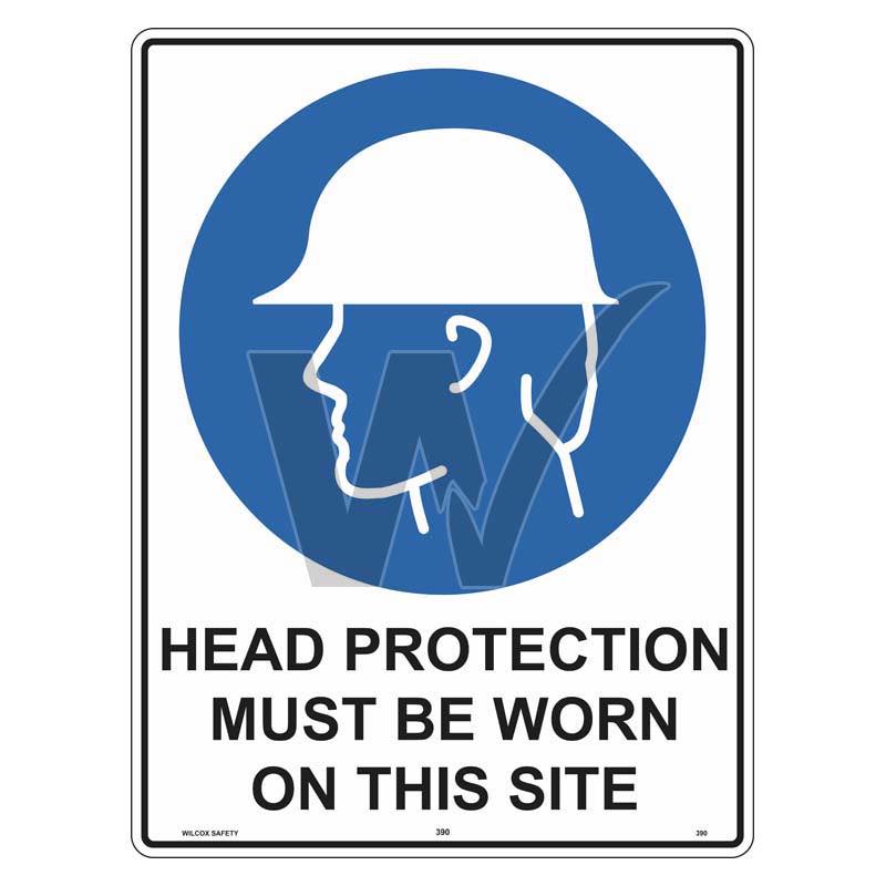 Mandatory Sign - Head Protection Must Be Worn On This Site