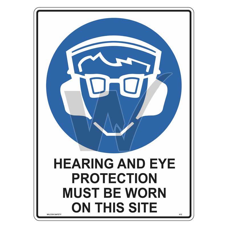 Mandatory Sign - Hearing And Eye Protection Must Be Worn On This Site