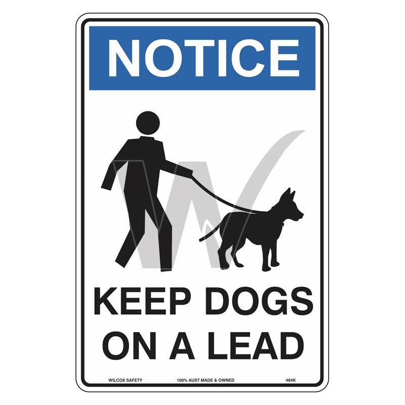 Notice Sign - Keep Dogs On A Lead