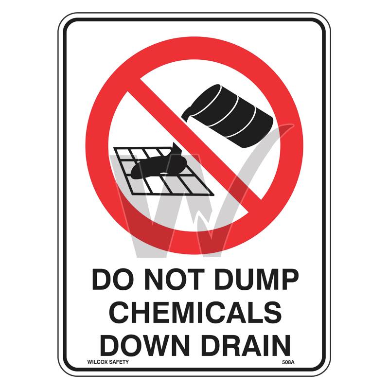 Prohibition Sign - Do Not Dump Chemicals Down Drain