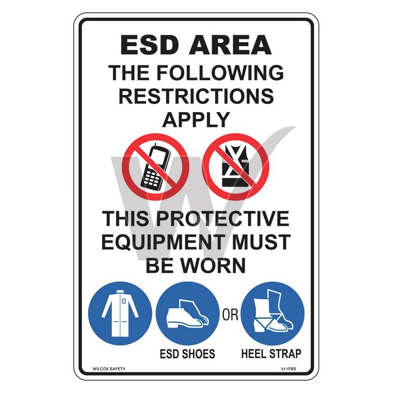 Prohibition Sign - ESD Area Restrictions Apply