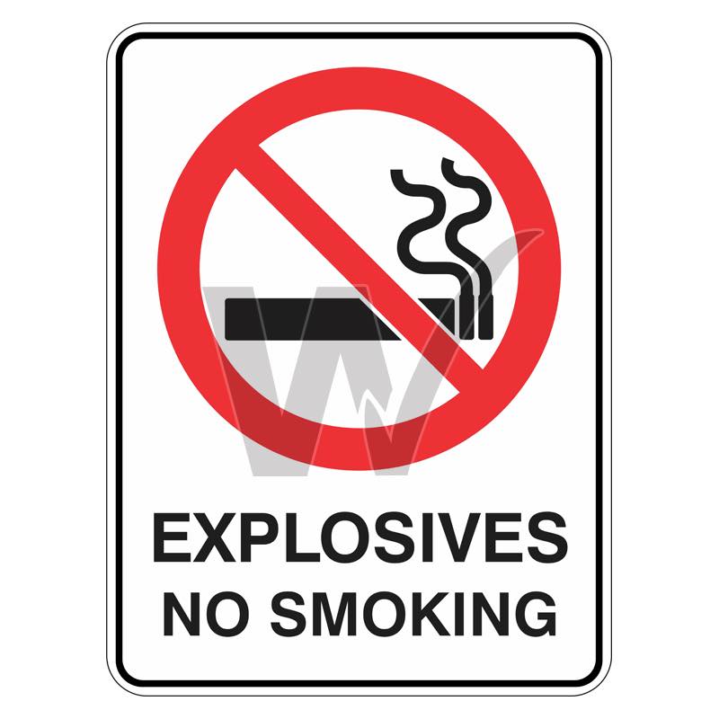 Prohibition Sign - Explosives No Smoking
