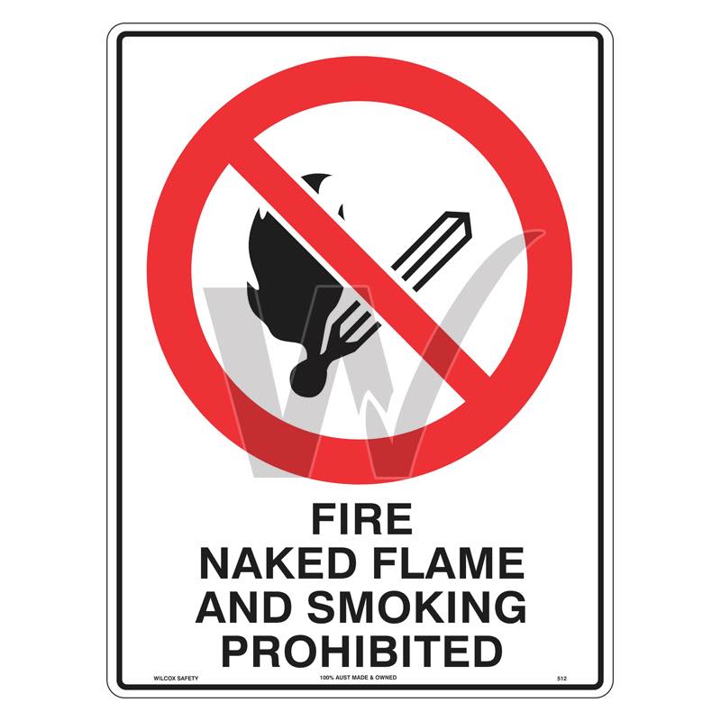 Prohibition Sign - Fire Naked Flame And Smoking Prohibited