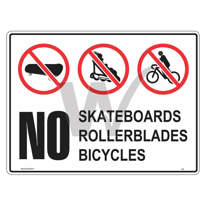 Prohibition Sign - No Skateboards / Rollerblades / Bicycles