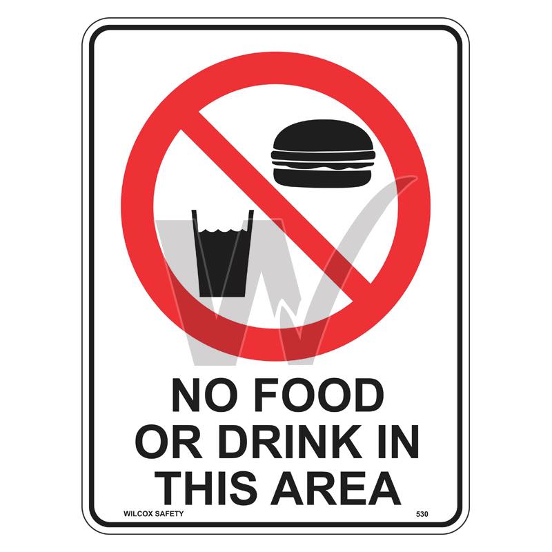 Prohibition Sign - No Food Or Drink In This Area