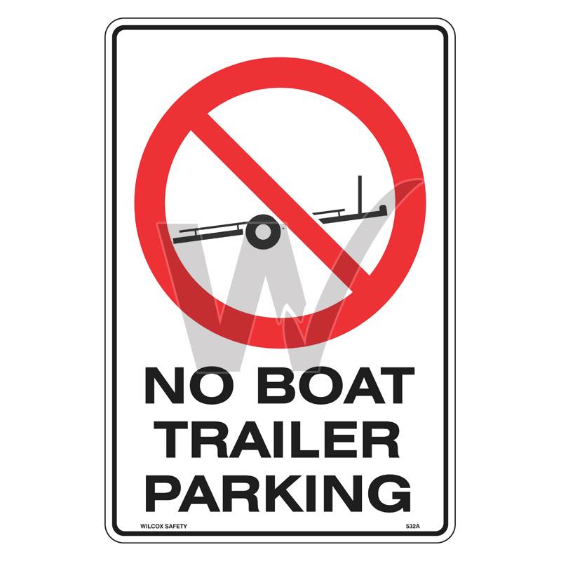 Prohibition Sign - No Boat Trailer Parking