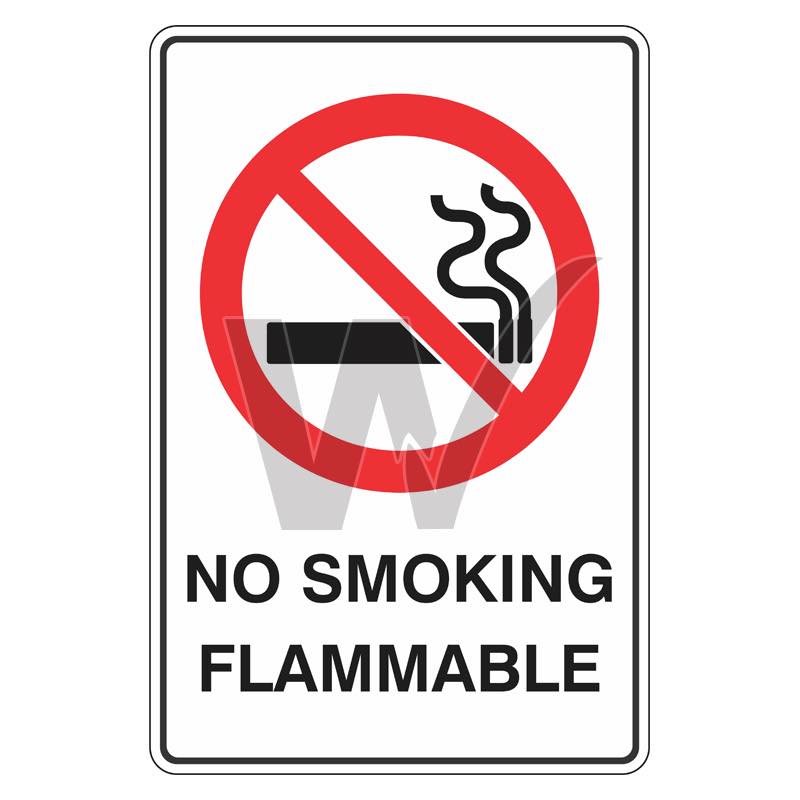 Prohibition Sign - No Smoking Flammable