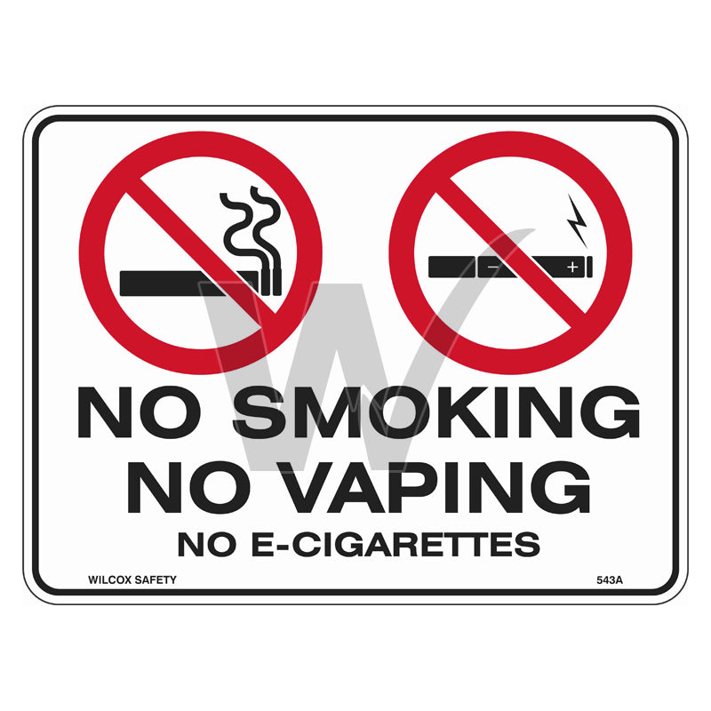 Prohibition Sign - No Smoking No Vaping No E-Cigarettes