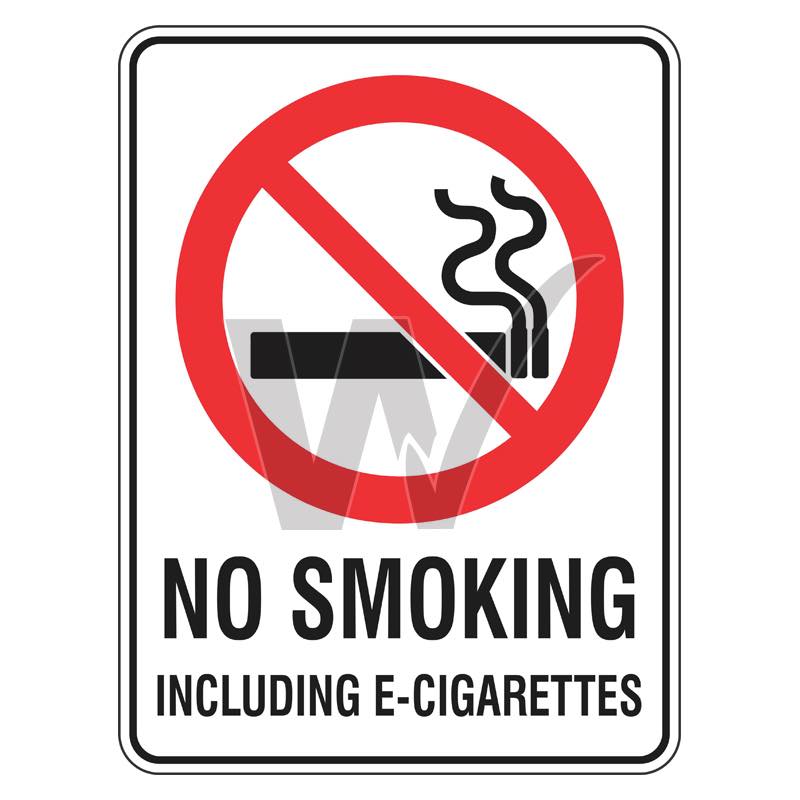 Prohibition Sign - No Smoking Including E-Cigarettes