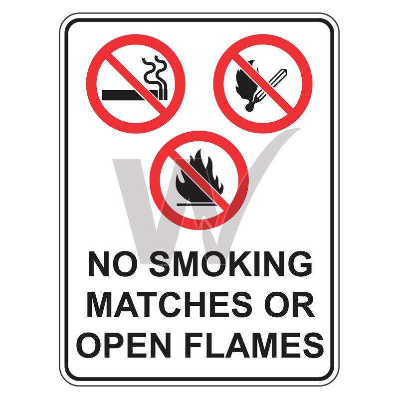 Prohibition Sign - No Smoking Matches Or Open Flames