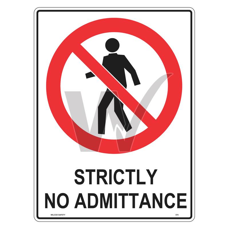Prohibition Sign - Strictly No Admittance