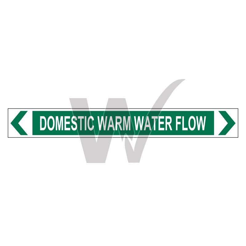 Pipe Marker - Domestic Warm Water Flow