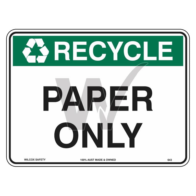Recycling Sign - Paper Only