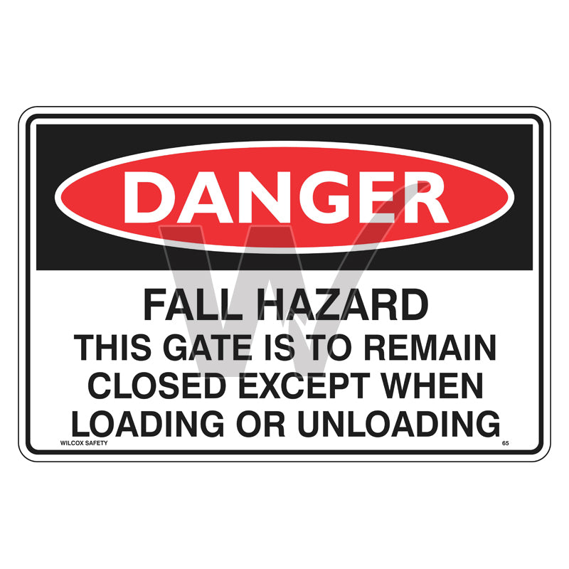 Danger Sign - Fall Hazard This Gate Is To Remain Closed
