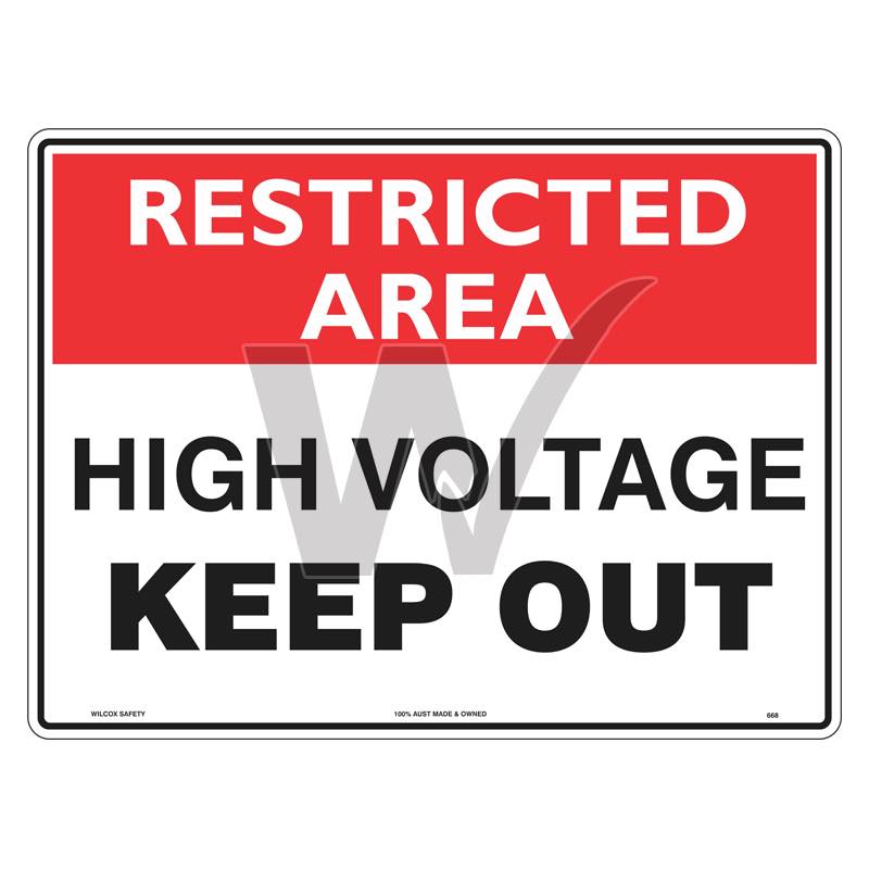 Restricted Area Sign - High Voltage Keep Out