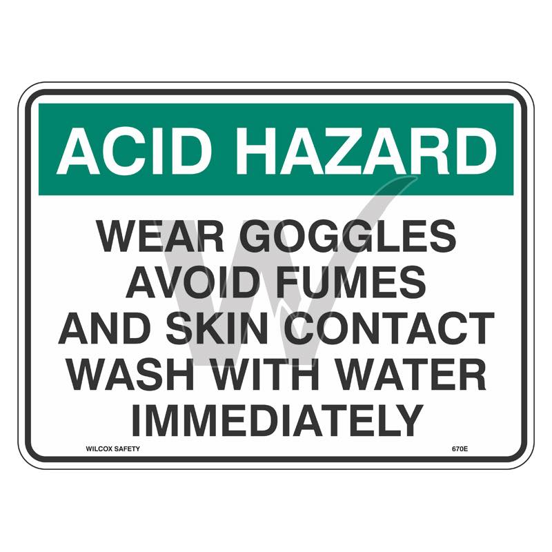 Emergency Sign - Acid Hazard