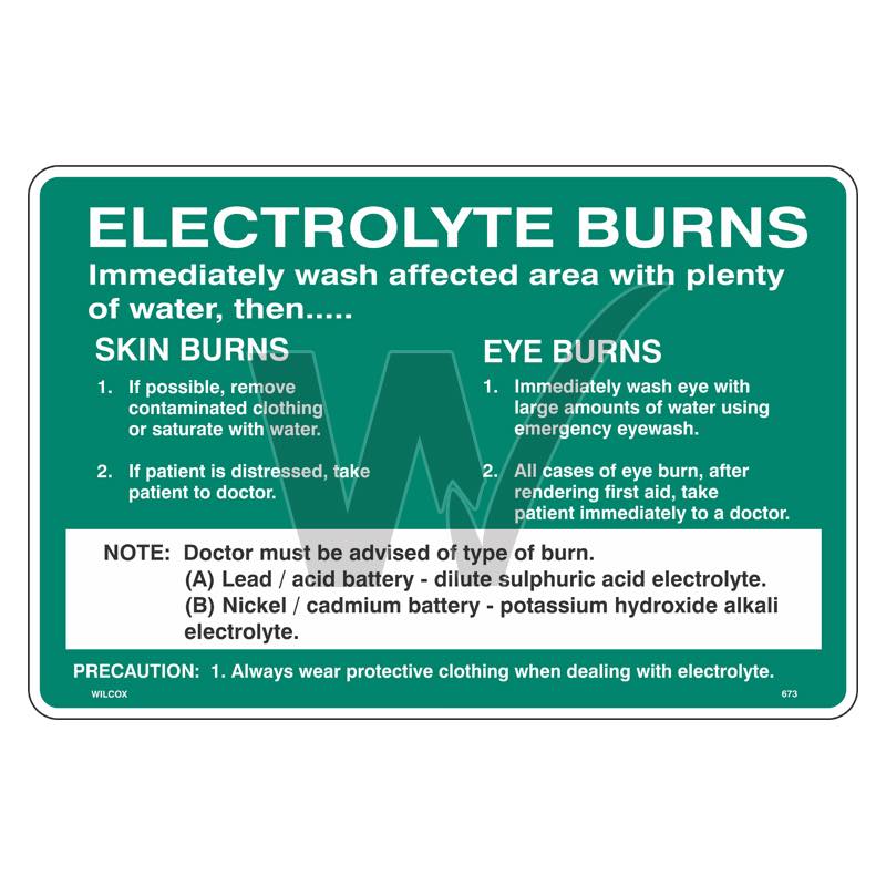 Emergency Sign - Electrolyte Burns