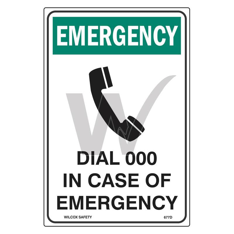 Emergency Sign - Dial 000 In Case Of Emergency