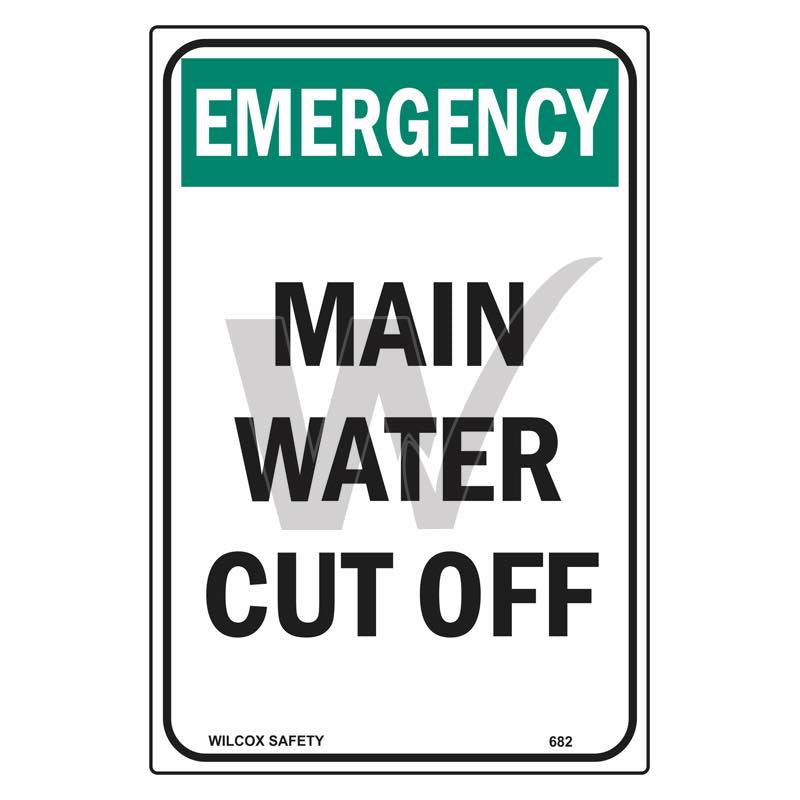 Emergency Sign - Main Water Cut Off